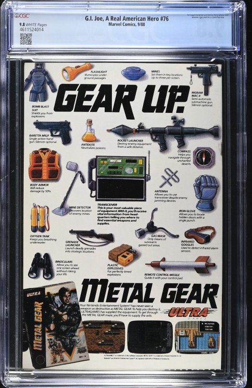 G.I. Joe, A Real American Hero #76 (9/88) Graded CGC 9.8