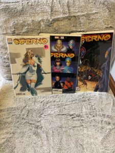 Lot of 3 Books Inferno 2 different #1 variants & #4 (Marvel Comics 2021)
