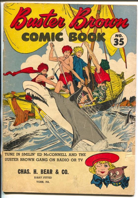 Buster Brown #35 1950's-shark cover-Reed Crandall-G/VG