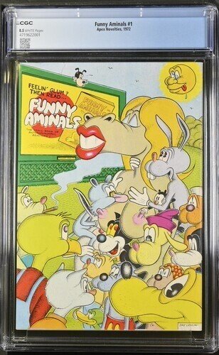 (1972) Apex Novelties Funny Aminals #1 CGC 8.5 WP! 1st MAUS! Crumb art!