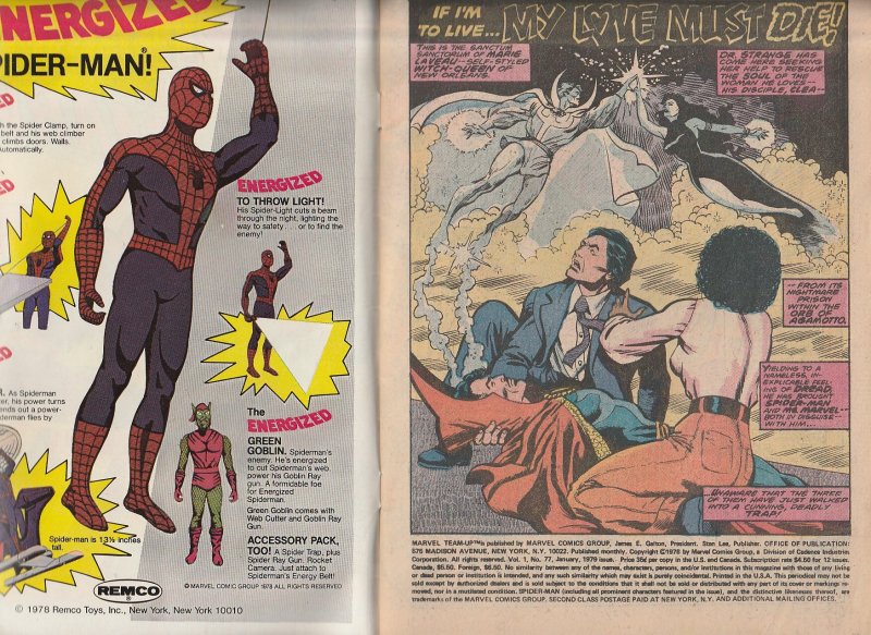 Marvel Team Up(vol. 1) # 77 Spiderman, Dr. Strange, and Ms. Marvel