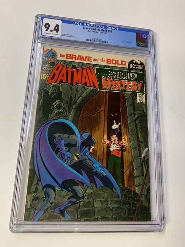 Brave And The Bold 93 Cgc 9.4 Ow/w Pages Batman House Of Mystery Dc Comics 