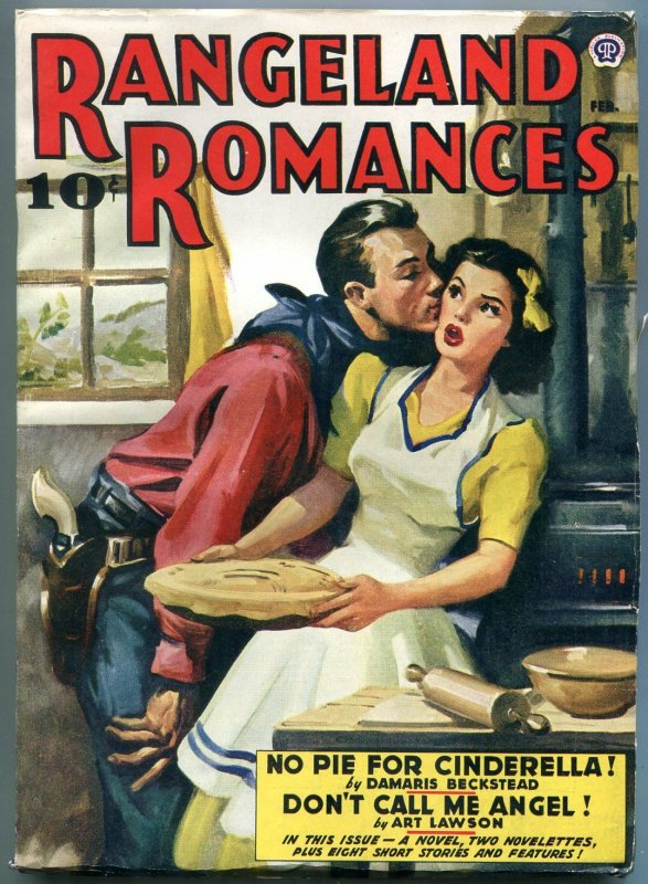 Rangeland Romances Pulp February 1942- Art Lawson- Damaris Beckstead