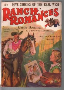 Ranch Romances 9/16/1938-Warners-artist cover-western pulp fiction-FN