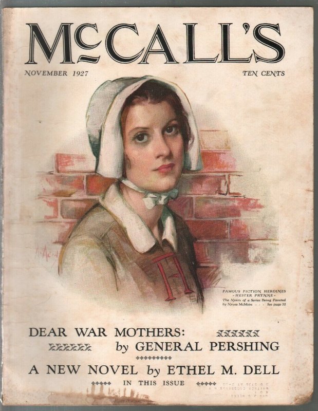 McCall's 11/1927-Hester Prynne cover by Meysa McMein-pulp fiction-Gen Pershing-G