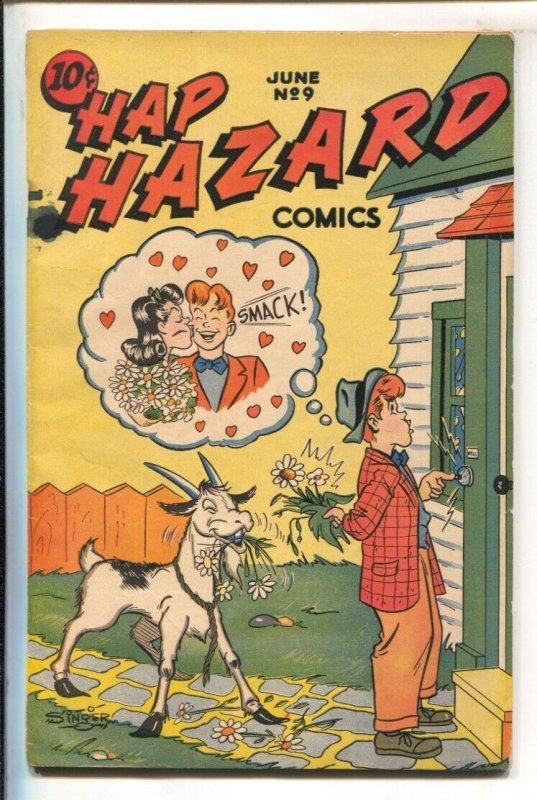 Hap Hazard #9 1946-Reader's research-Teen humor-Singer art-VG