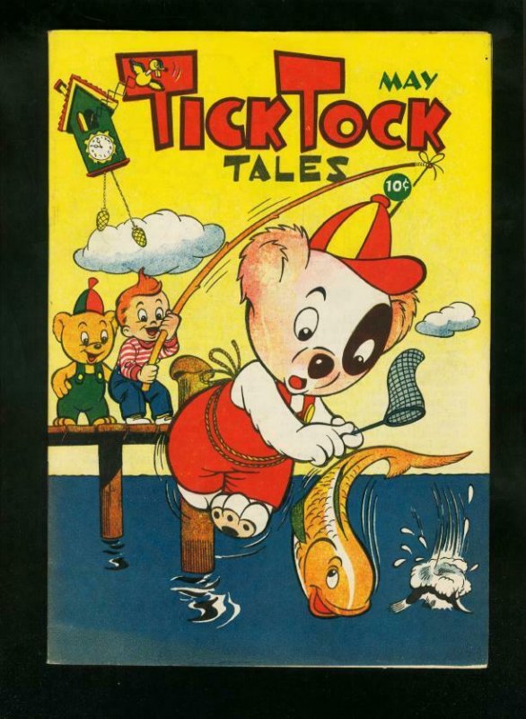 TICK TOCK TALES #5 1946-FISHING COVER-FUNNY ANIMALS VF 