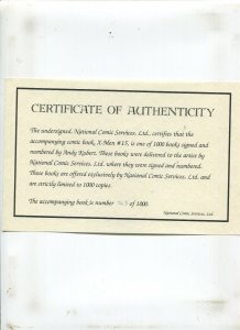 X-MEN #15 - THE CAMEL'S BACK! - (9.2) 1992 SIGNED BY ANDY KUBERT