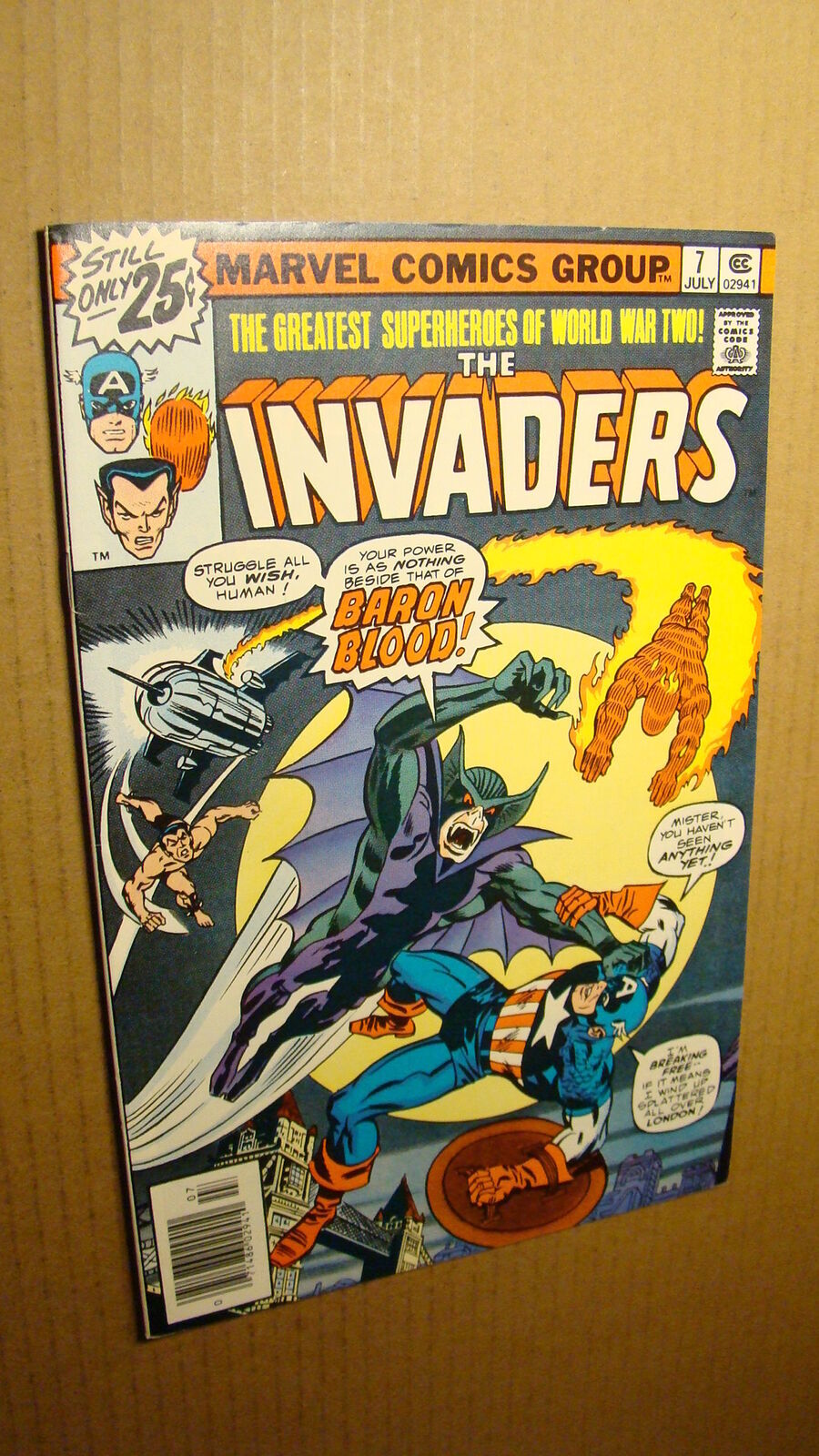 Invaders #7 1st Baron Blood and Union Jack!  Comic Books - Bronze Age,  Marvel, Human Torch / HipComic