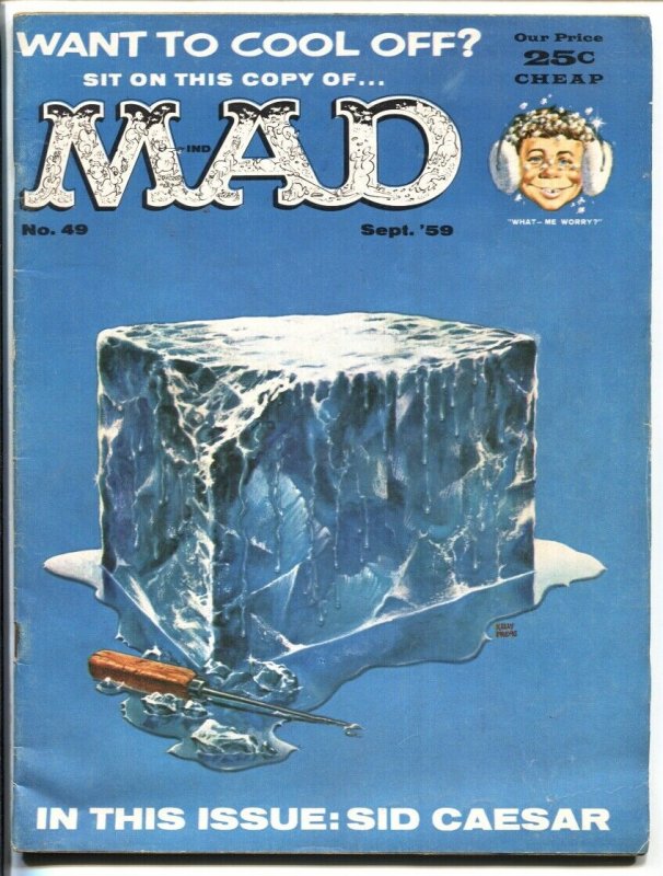 MAD #49-WACKY ISSUE-WOOD-ORLANDO-MARTIN-FREAS-1959-VG