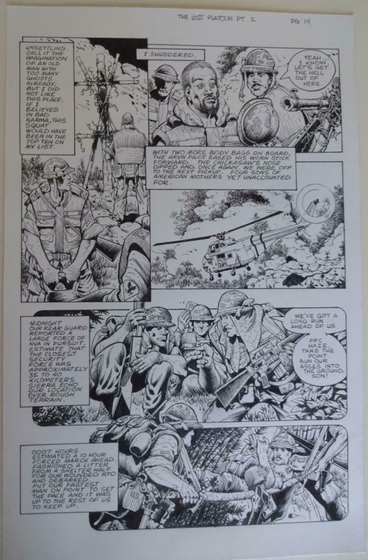 DON LOMAX Original Art, Vietnam Journal #8 pg 14, Brain Dead Horror,Caliber,2011