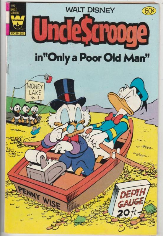 Uncle Scrooge, Walt Disney, Whitman Variant #195 (Feb-82) VF+ High-Grade Uncl...
