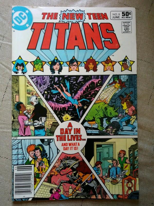 New Teen Titans #8, DC Comics Newsstand Raven, Starfire, Robin,  Cyborg 1981