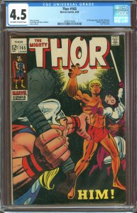 Thor #165 (1969) CGC Graded 4.5 - First full appearance HIM (Adam Warlock)