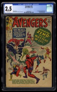 Avengers #6 CGC GD+ 2.5 Off White 1st Baron Zemo!