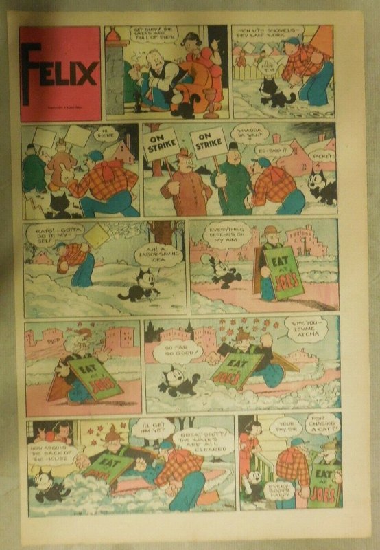 Felix The Cat Sunday Page by Otto Mesmer from 1/9/1938 Size: 11 x 15 inches