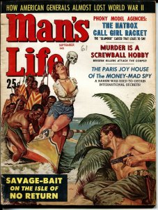 MAN'S LIFE-SEPT 1960-SPICY BOUND BABE-Earl Norem cvr art-PULP FICTION-vg