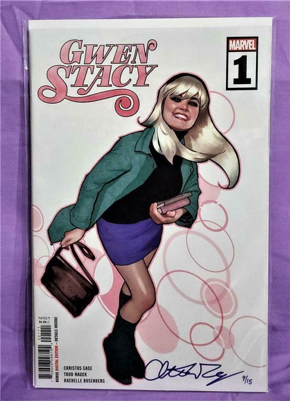 Christos Gage GWEN STACY #1 Signed in Purple #9 / 15 (Marvel, 2020)!