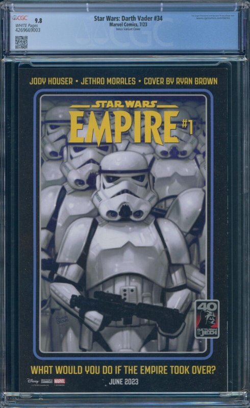 Star Wars Darth Vader #34 CGC 9.8 Raffaele Ienco Cover A Marvel 2023 HD Scan