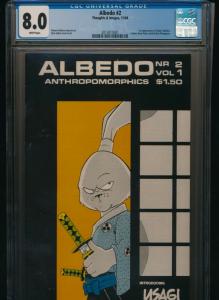 ALBEDO ANTHROPOMORPHICS #2 CGC 8.0 Graded Thoughts Images 1984 1st Usagi Yojimbo