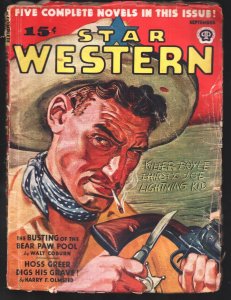 Star Western 9/1944-Busting of The Bear Paw Pool by Walt Coburn-pulp thrills