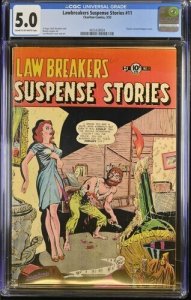 Lawbreakers Suspense Stories #11 1953 Charlton Comics CGC 5.0 Classic cover