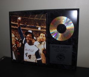 Hank Aaron 20th Anniversary Autographed Home Run Record Breaker Plaque