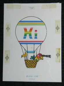 YOURE THE ONE I LONG TO SEE Birds Hot Air Balloon 6x8.5 Greeting Card Art #M9449