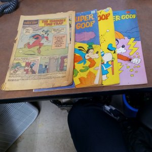 Super Goof 18 21 43 46 Bronze Age Disney Comics Lot Run Set Goofy Collection