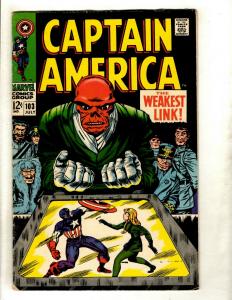 Captain America # 103 FN- Marvel Comic Book Avengers Hulk Thor Iron Man GK2