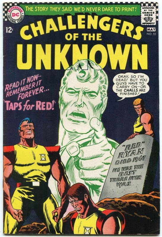 Challengers Of The Unknown #55 1967- DC Silver Age- Taps for Red VF-