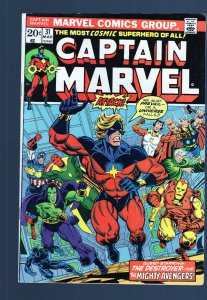 Captain Marvel #31 - Jim Starlin Cover Art & Story. Al Milgrom Art. (6.5) 1974