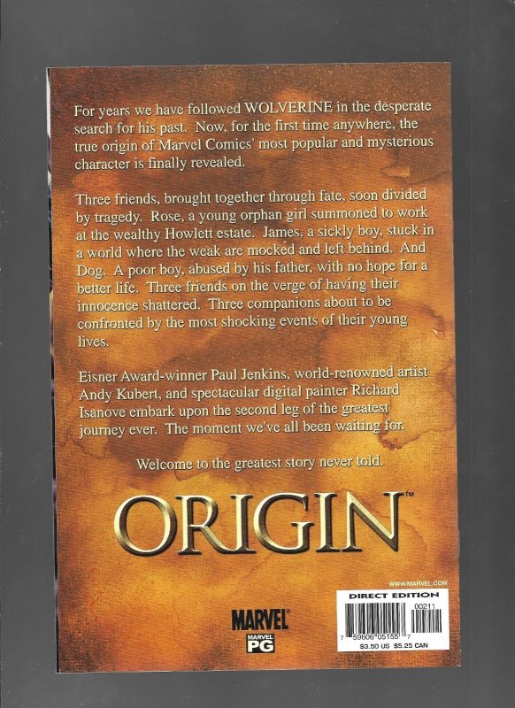 WOLVERINE: THE ORIGIN #2 - 1ST DAKKEN APPEARANCE! - (9.2) 2001