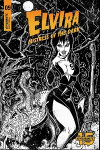 ELVIRA MISTRESS OF DARK (2018 D. E.) #9 VARIANT 1:11 EASTMAN B&W F PRESALE-09/18