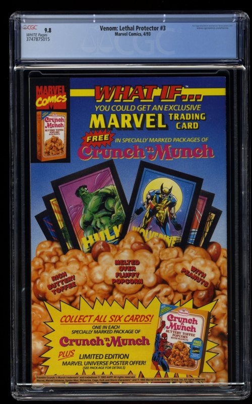 Venom: Lethal Protector #3 CGC NM/M 9.8 White Pages