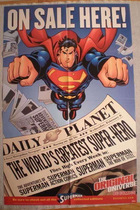 SUPERMAN ON SALE HERE Promo poster, 22x34, 2001, Unused, more Promos in store