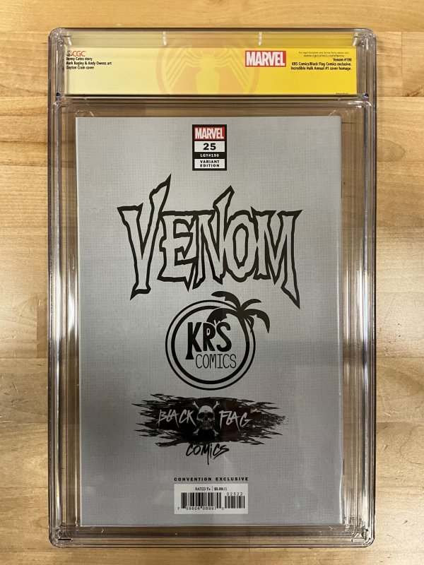 Venom #25 Crain Convention Edition Signed by Clayton Crain