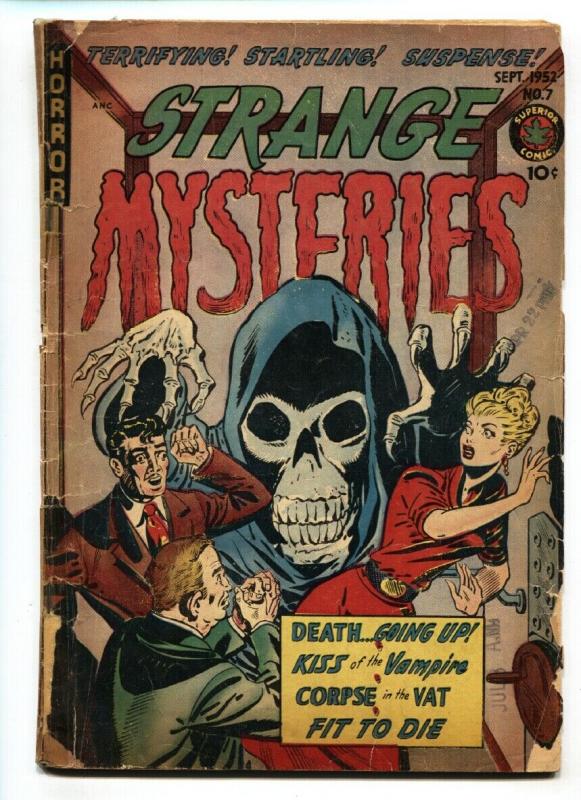 STRANGE MYSTERIES #7 Pre-code horror 1952-spicy VAMPIRE story-Violence-Sick