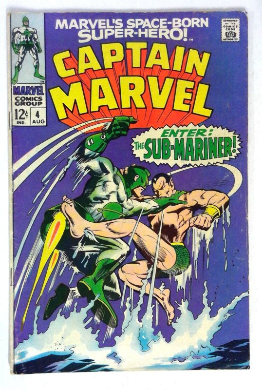 Captain Marvel #4 Sub-Mariner 1968 Marvel VG