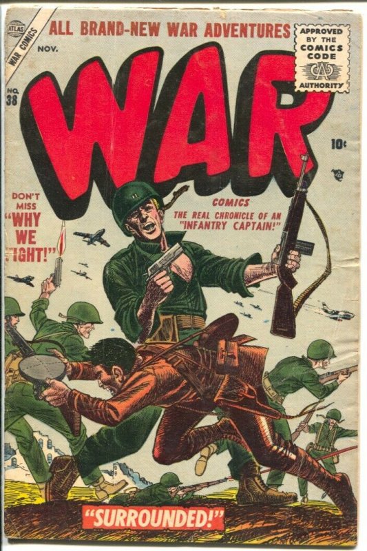 War #38 1955-Atlas-Capt Kirk Of The Infantry-Dick Ayers-VG