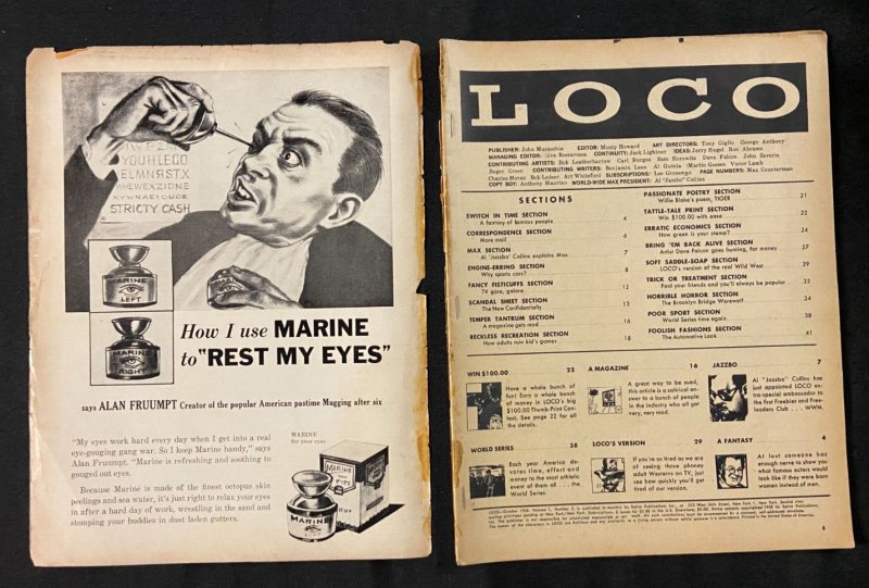 LOCO HUMOR MAGAZINE #2 1958 JOHN SEVERIN ART