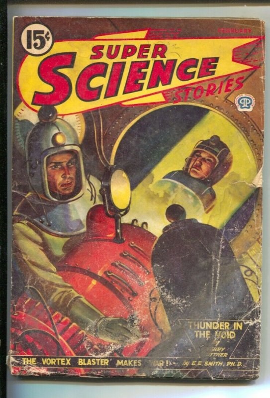 Super Science Stories #4-2/1943-Canadian variant pulp-Rocket cover-E.E. Smith...