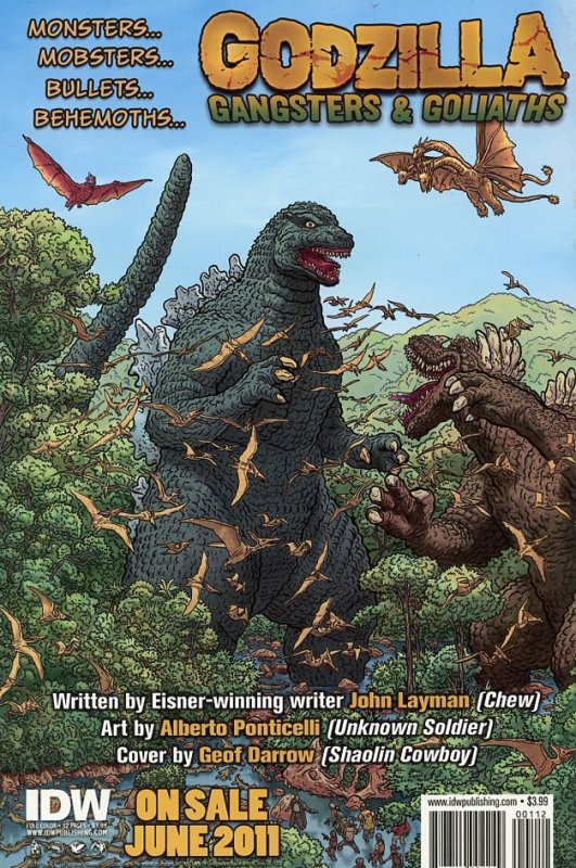 Godzilla: Gangsters & Goliaths #1 (2011)Red Foil Cover Comic Book NM 9.4