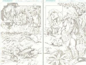 Red Sonja #9 pgs. 2 & 3 - Young Red Sonja DPS - 2006 art by Pablo Marcos