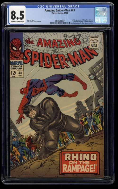 Amazing Spider-Man #43 CGC VF+ 8.5 1st Full Appearance Mary Jane!