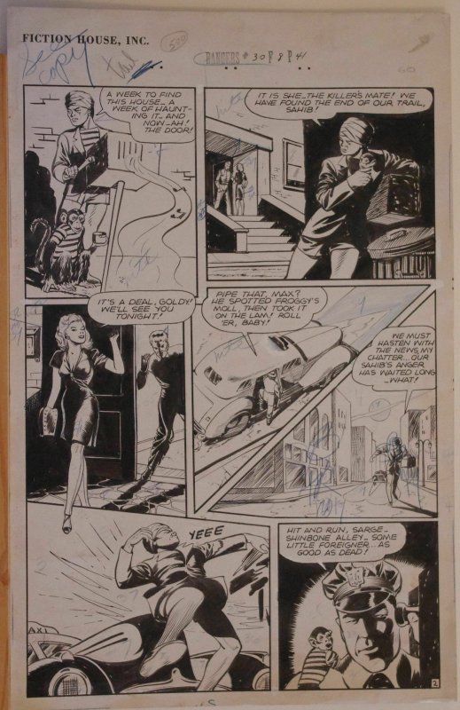 JOHN CELARDO original art, RANGERS COMICS #30, pg 41, Tiger-Man, 1946