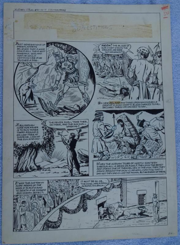 TOM HICKEY (attrib) original art, WITCHES TALES #3, Strange Superstitions,1951