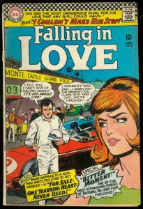 FALLING IN LOVE #82 1966-DC COMIC-F1 RACING-MONTE CARLO VG