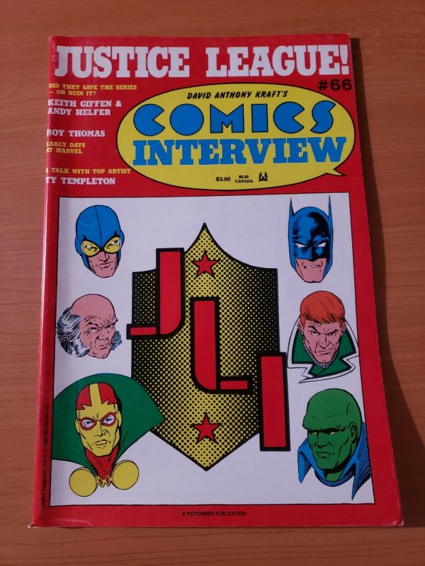 David Anthony Kraft's Comics Interview #66 ~ VERY FINE VF ~ 1989 JLI Batman