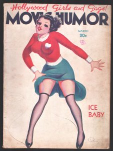 Movie Humor 3/1937-Spicy silk stocking pin-up girl by Quinta-Alice Faye&nbsp